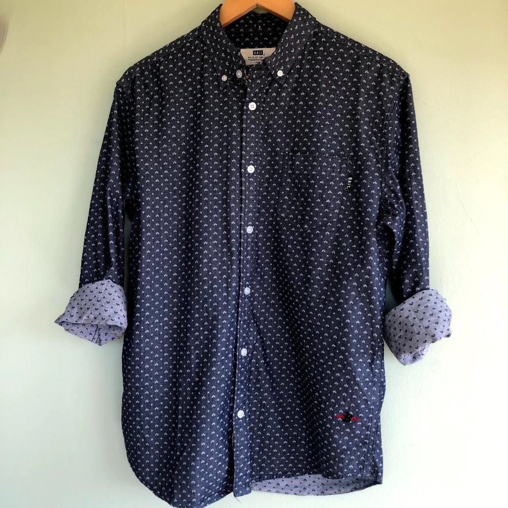 Men's Patterned Chambray Button Down